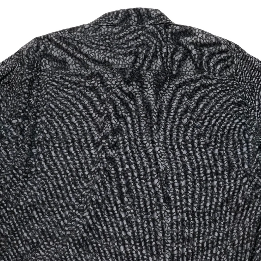 Pronto Uomo Blue Black Print Oxford Shirt size 2XT - Picture 9 of 10